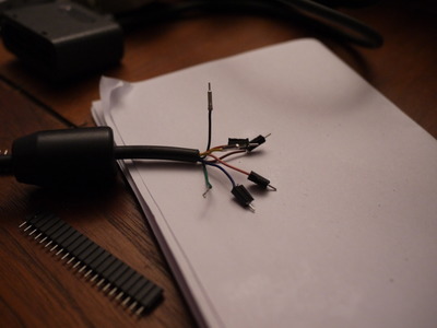 Female pin headers on wires. A bit backwards, I know.